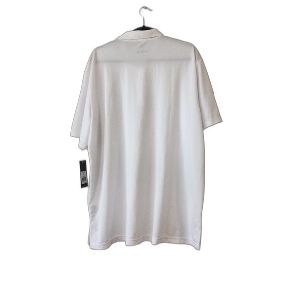 Adidas Golf Shirt Men’s Size 2XL Color White 3 Stripe Button Short Sleeve - Picture 2 of 11